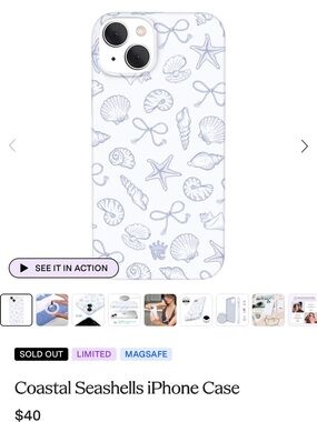 Velvet Caviar Coastal Seashells iPhone Case - White & Light Blue